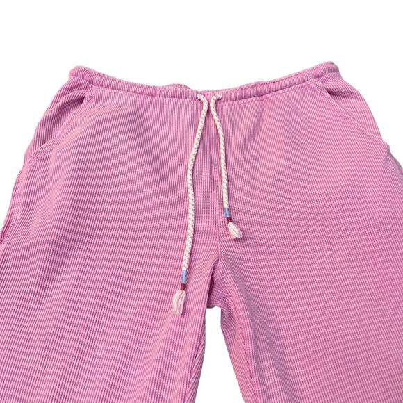 Sunnyside By Sundry Waffle Knit Joggers Small Pink Casual Loungewear Cozy Cotton - Picture 2 of 8